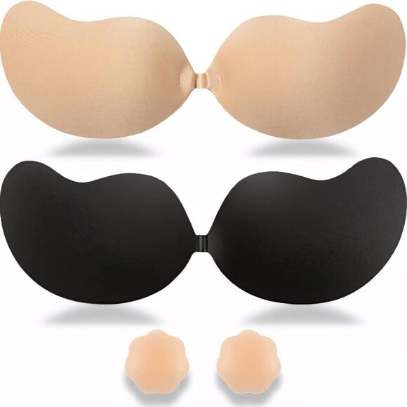 Sticky Bra Strapless Adhesive Backless Invisible Push Up Bras for Women Dress Re - Picture 1 of 5